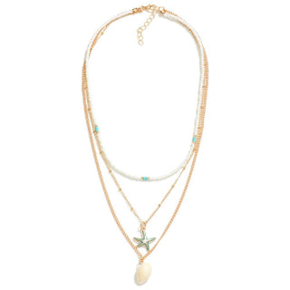 Starfish Shell Pearl Necklace