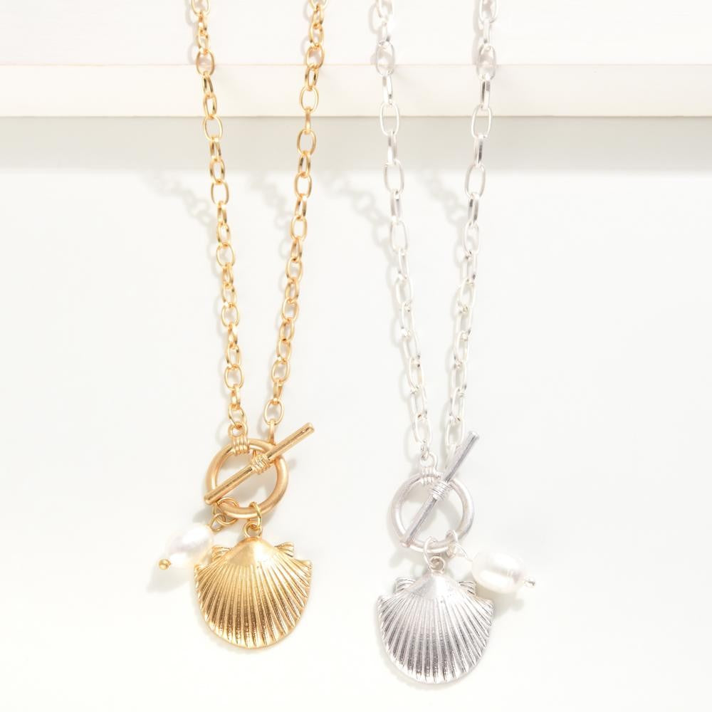 Pearl and Shell Pendant Necklace