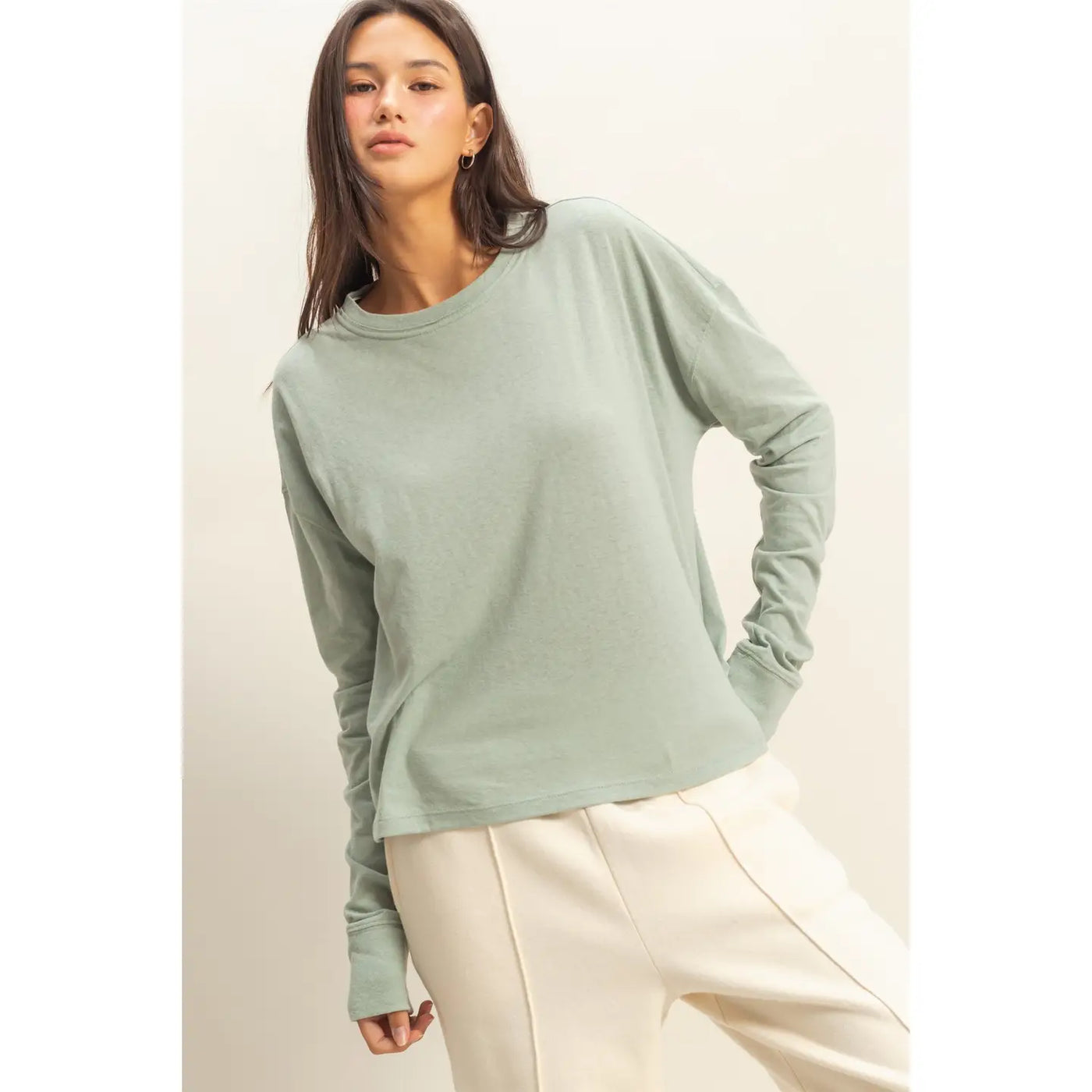 Crew Neck Long Sleeve Tee