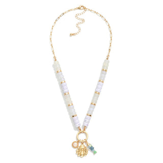 Candy Stone Beaded Charm Necklace