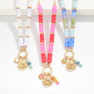 Candy Stone Beaded Charm Necklace