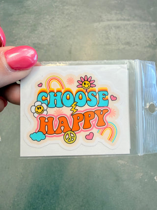 Choose Happy Cell Phone Sticker