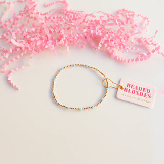 Beaded Blondes Sky Blue Dainty Poppi Bracelet
