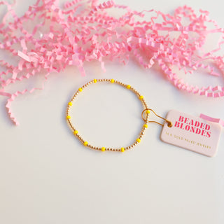 Beaded Blondes Yellow Dainty Poppi Bracelet