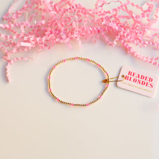 Beaded Blondes Pink Dainty Poppi Bracelet