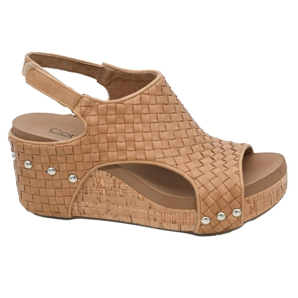 Corky's Carley Wedge Caramel Woven Sandal
