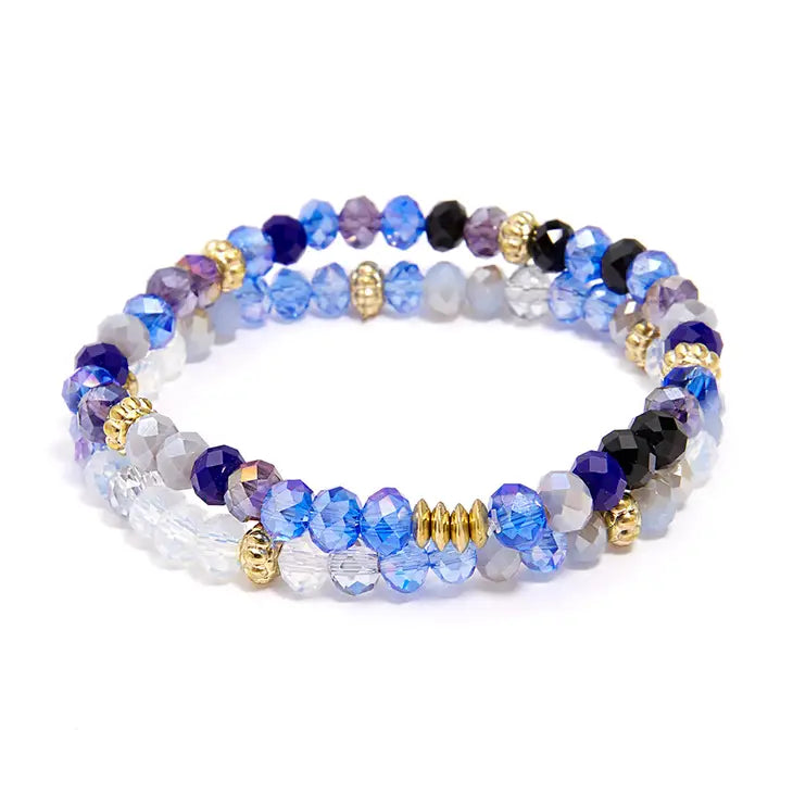 Zenzii Colorful Crystal Beaded Stretch Bracelet