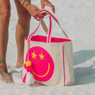 Hot Pink Star Eye Happy Tote