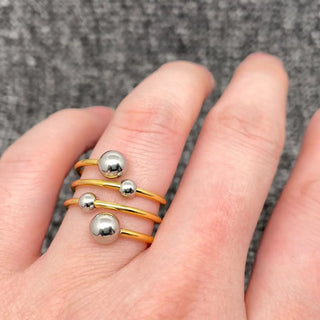 Steel Ball Gold Plated Ring