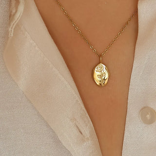 Rose Coin Gold Necklace