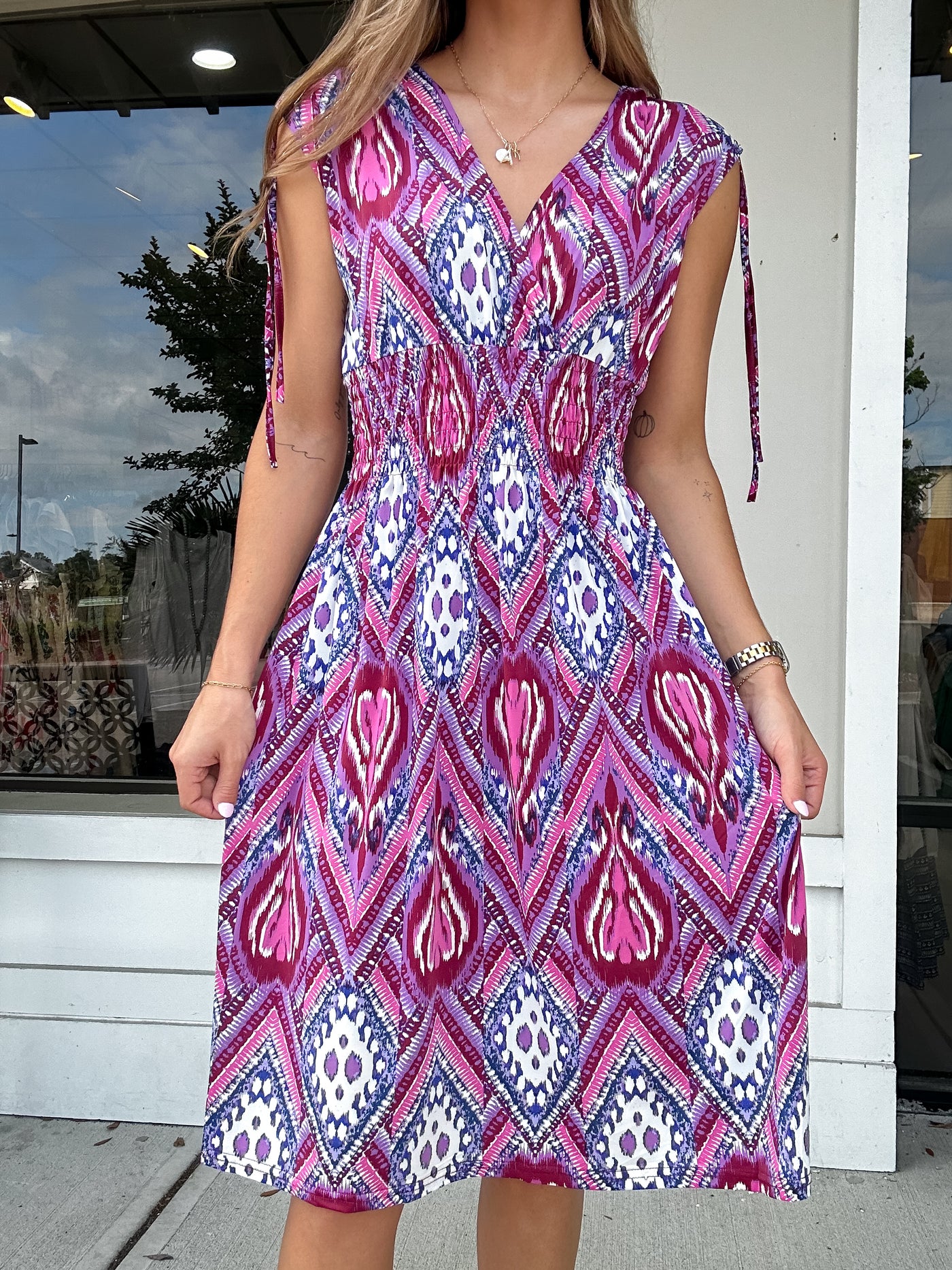 Moira Print Dress