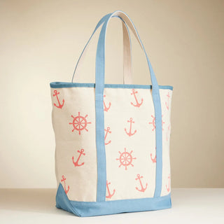 Anchor Print Canvas Tote Bag