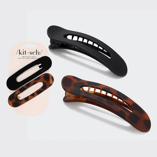 KITSCH Flat Lay Claw Clip 2pc Black & Tort