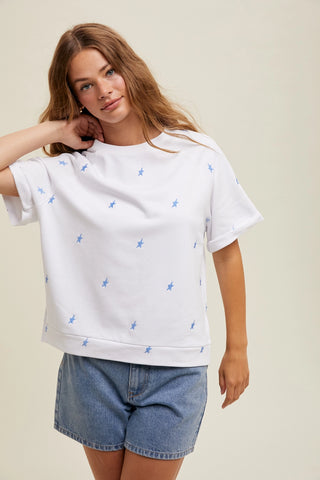 Star Printed Boxy Tee