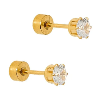 Linny Co Screwback Stud Earrings - Helen Gold