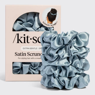 KITSCH Satin Sleep Scrunchies 5pc Set - Haze Blue