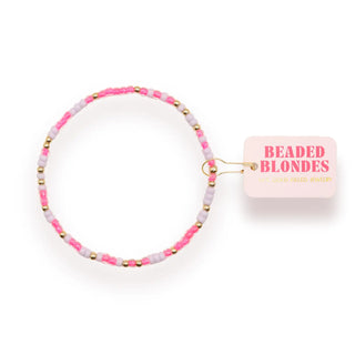 Beaded Blondes Hot Pink and Lilac Sprinkle Bracelet