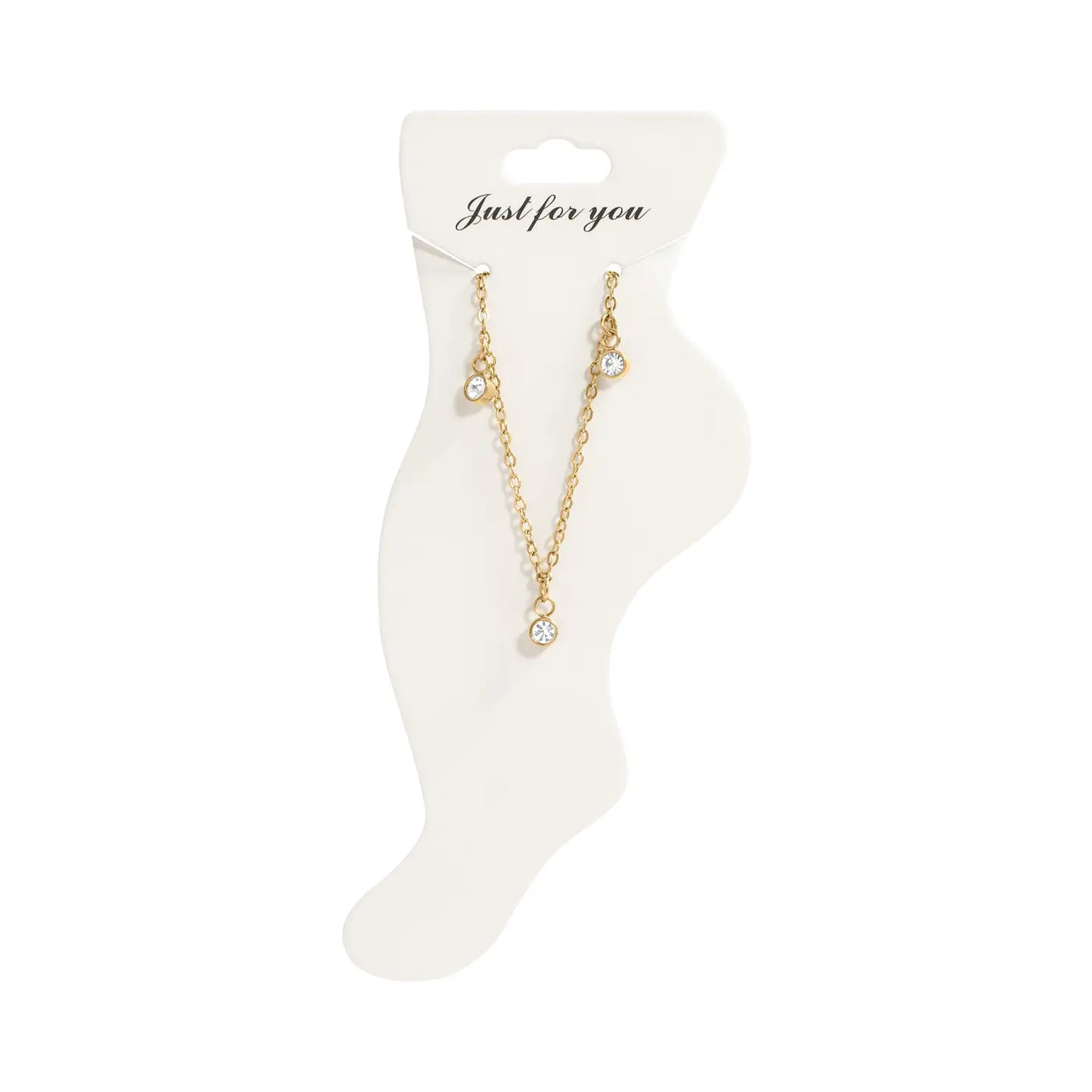 Clear Stone Charm Anklet