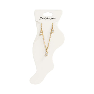 Clear Stone Charm Anklet