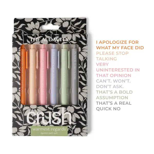 Crush Warmest Regards Quote Pen Set