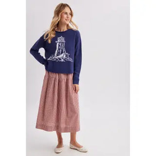 Lighthouse Coastal Graphic Cozy Sweater