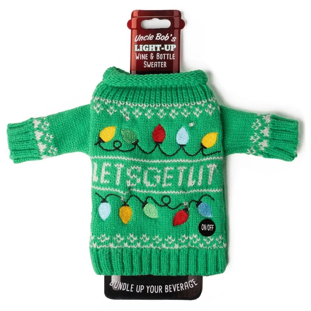 Uncle Bob’S Light-Up Wine & Bottle Sweater