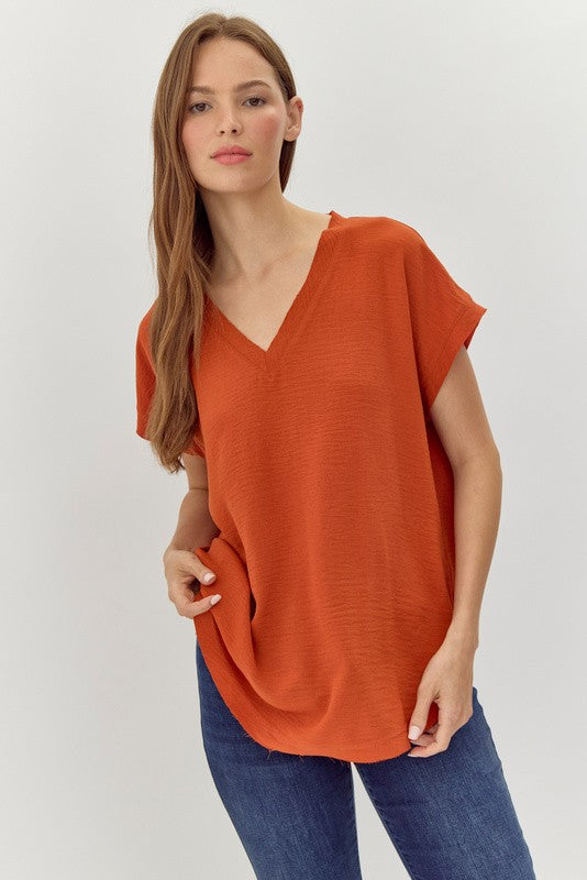 Best Selling Cap Sleeve Raw Edge Top