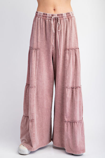 Mineral Wash Tiered Pants by Easel