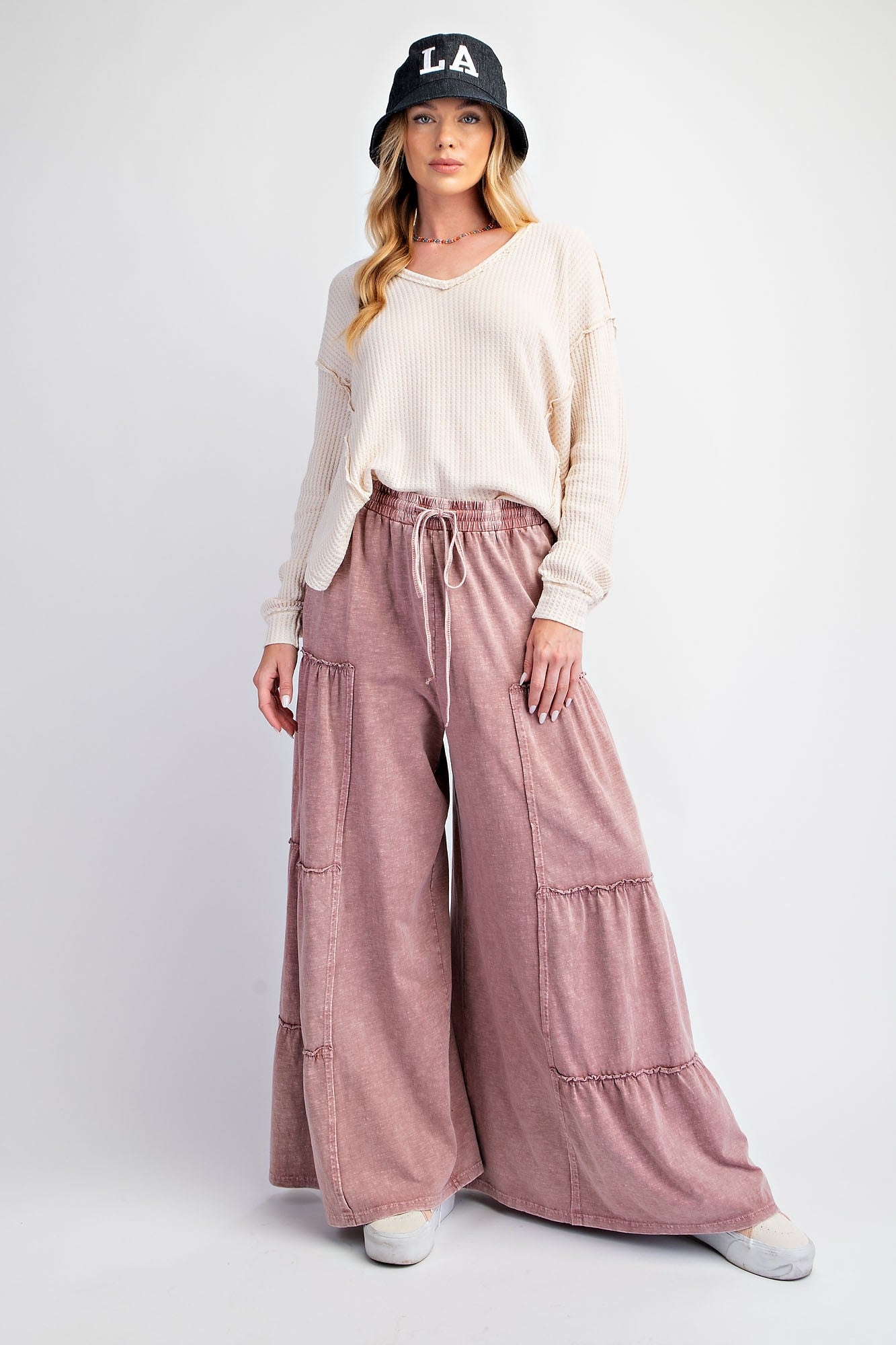 Mineral Wash Tiered Pants by Easel