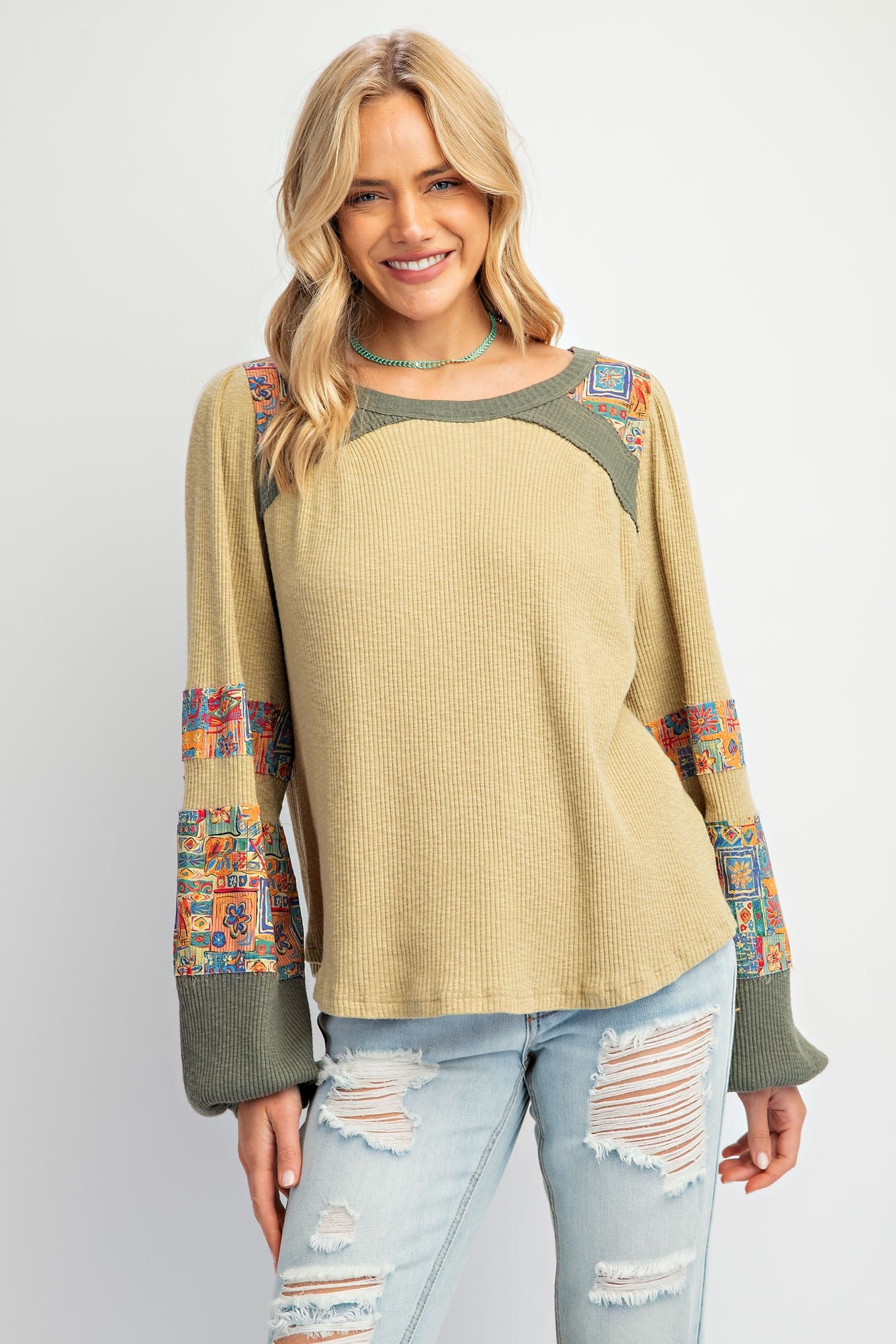 Savannah Textured Long Sleeve Top by Easel