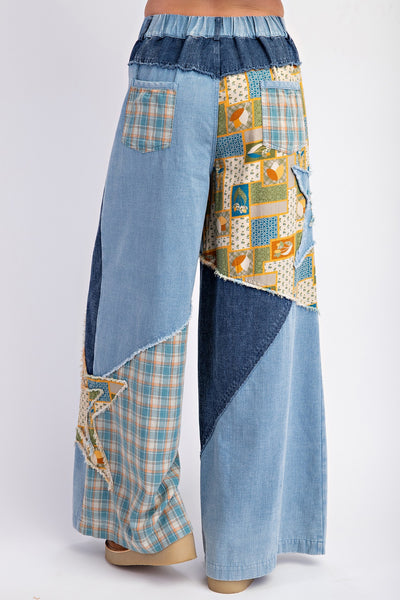 Pretty Patchwork Mix Jeans by Easel