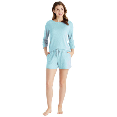 Softies Dream 3/4 Sleeve Boat Neck Top and Short Set