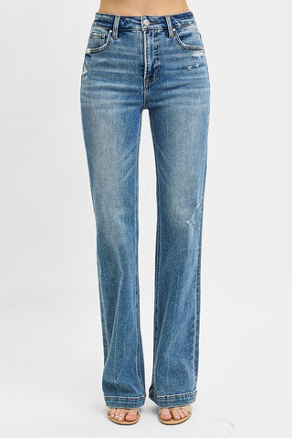 Risen Tummy Control High Rise Straight Stretchy Jeans