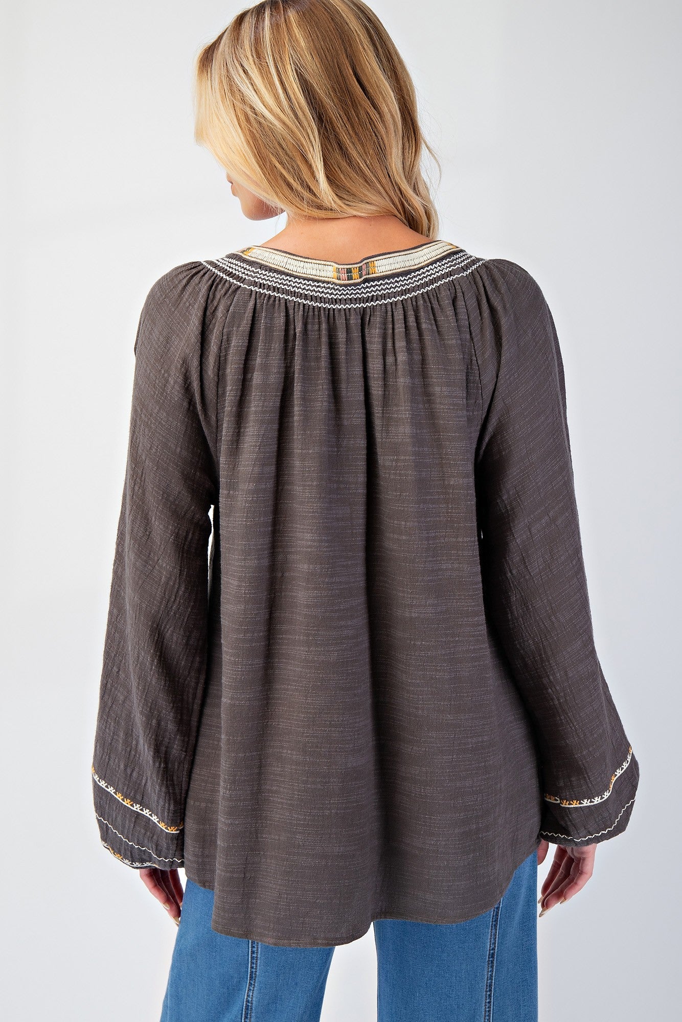 Myra Embroidered Detail Top by Easel