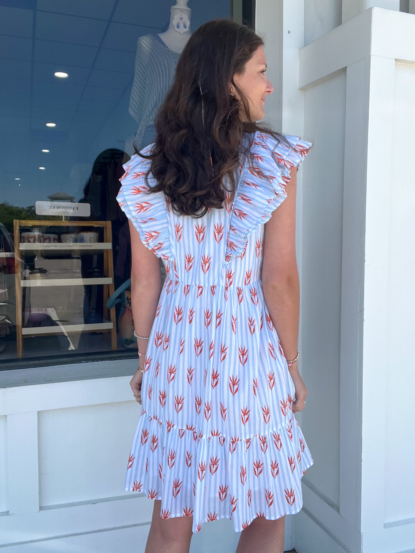 Hatley Zoe Ruffle Sleeve Dress - Floral Stripes