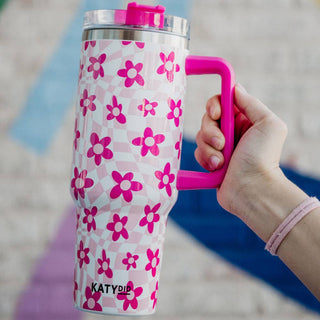 Valentines Theme Printed 40oz Double Wall Stainless Steel Vacuum Tumbler With Handle