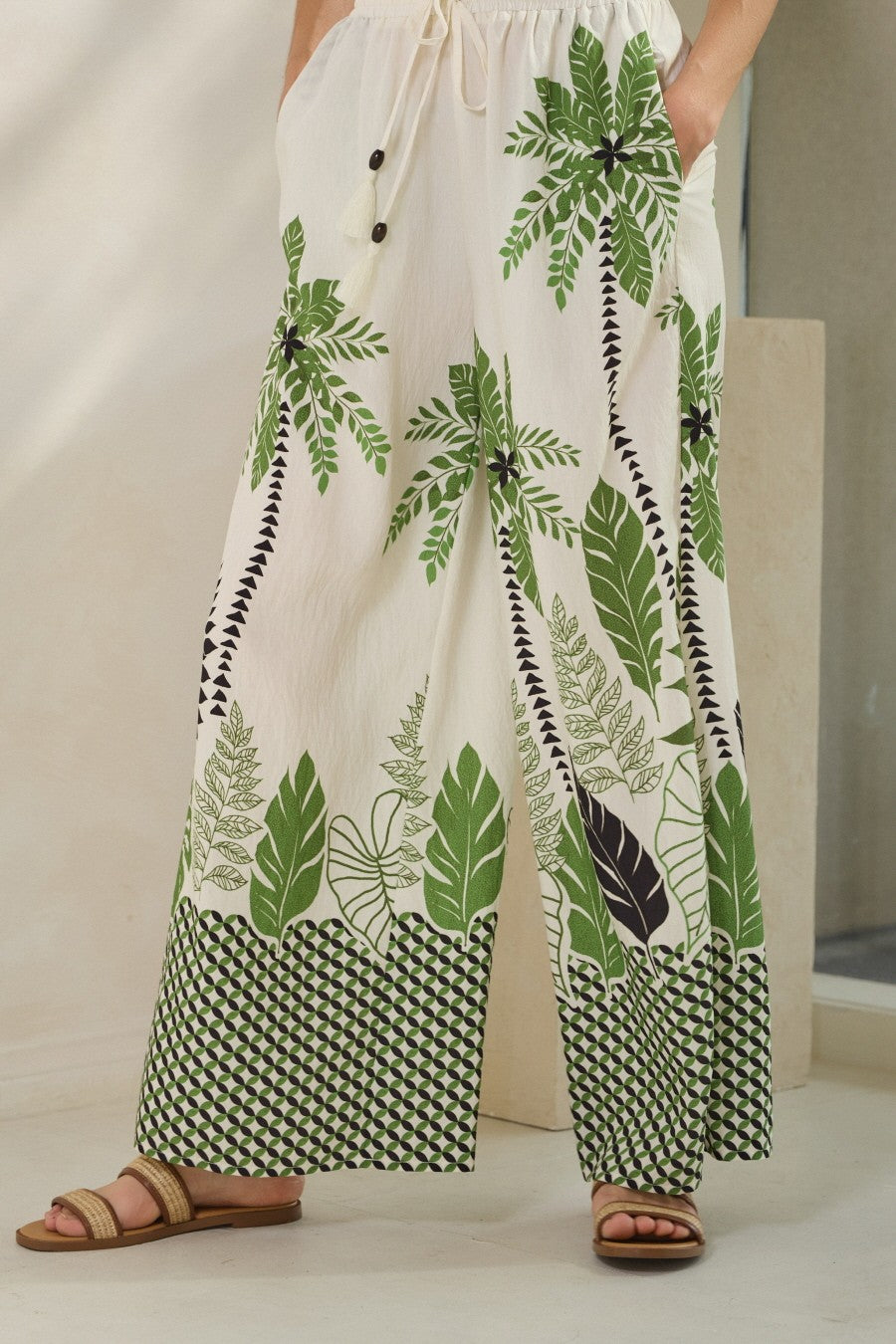 Palm Tree Printed Pants