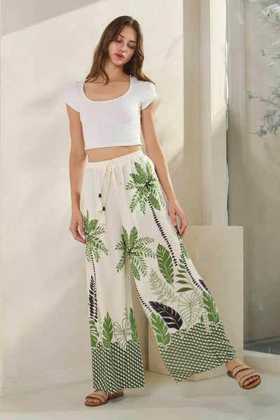 Palm Tree Printed Pants