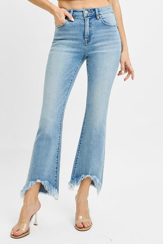 Risen Betty Bootcut Frayed Hem Jeans