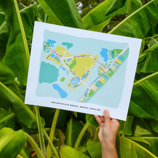 Wrightsville Beach North Carolina Map Art Print
