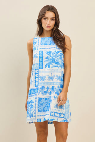Tropical Print Shift Dress