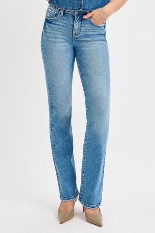 Risen Tummy Control High Rise Straight Jeans Medium