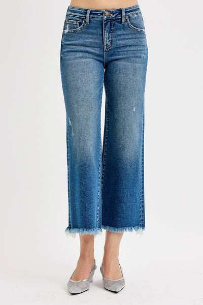 Risen Tummy Control Mid Rise Crop Straight Jeans