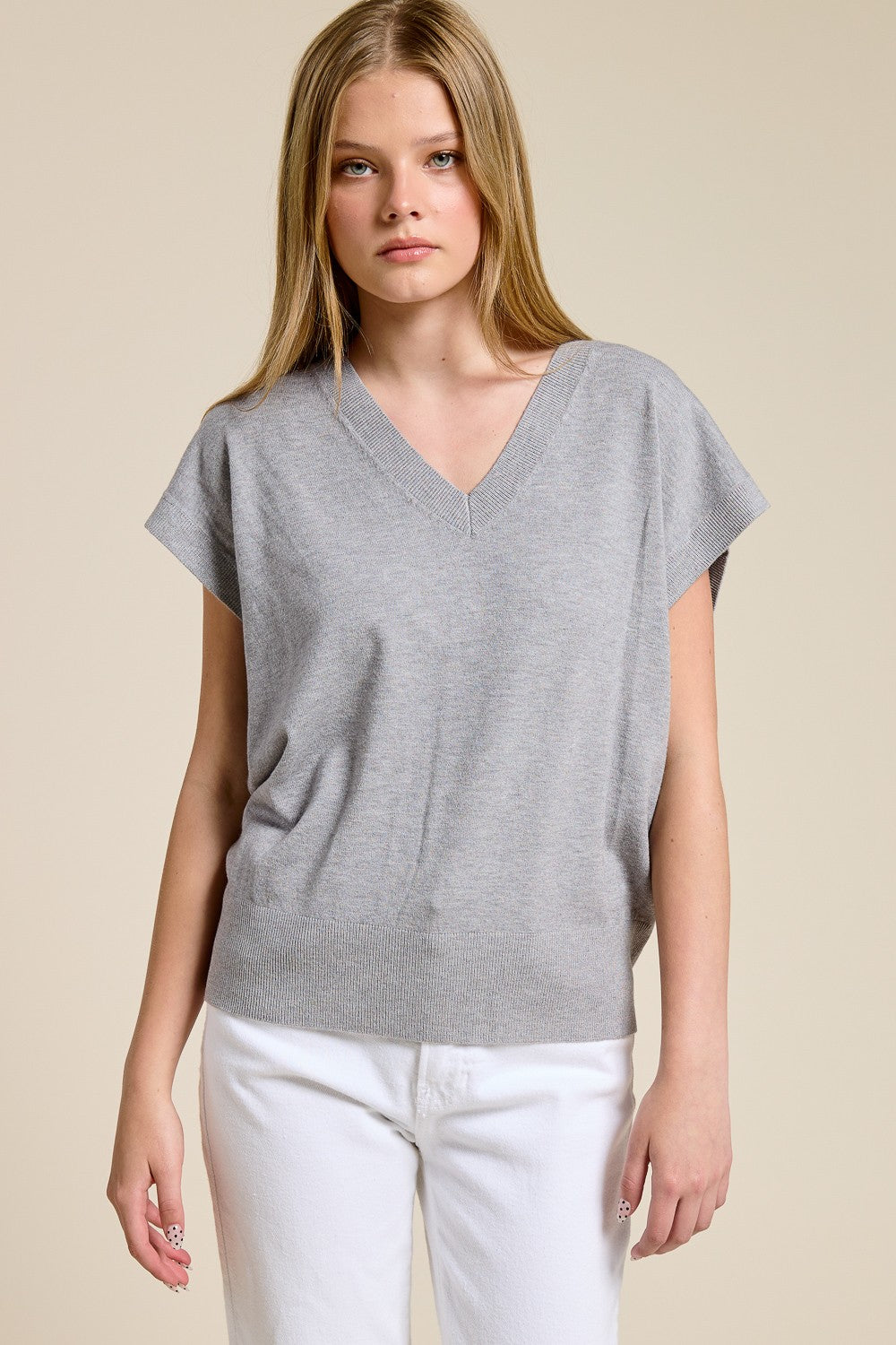 Luxe V-Neck Sweater Tee