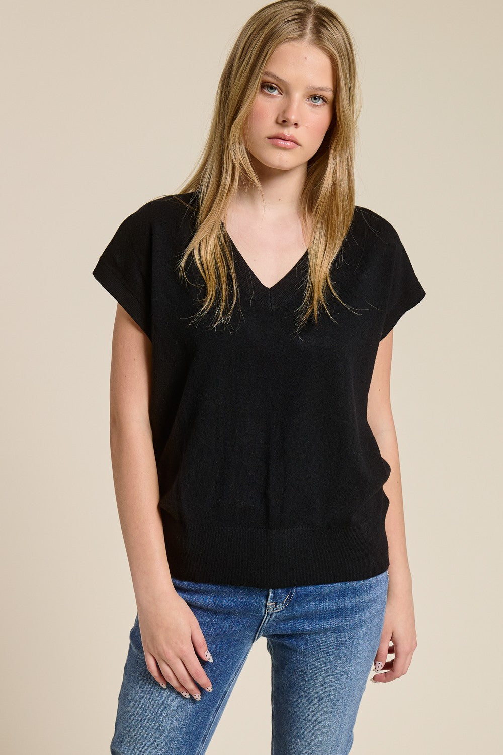 Luxe V-Neck Sweater Tee