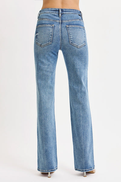 Risen Tummy Control High Rise Straight Jeans