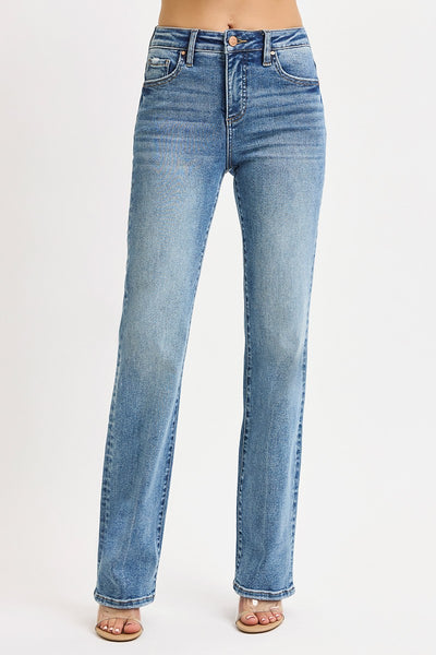 Risen Tummy Control High Rise Straight Jeans