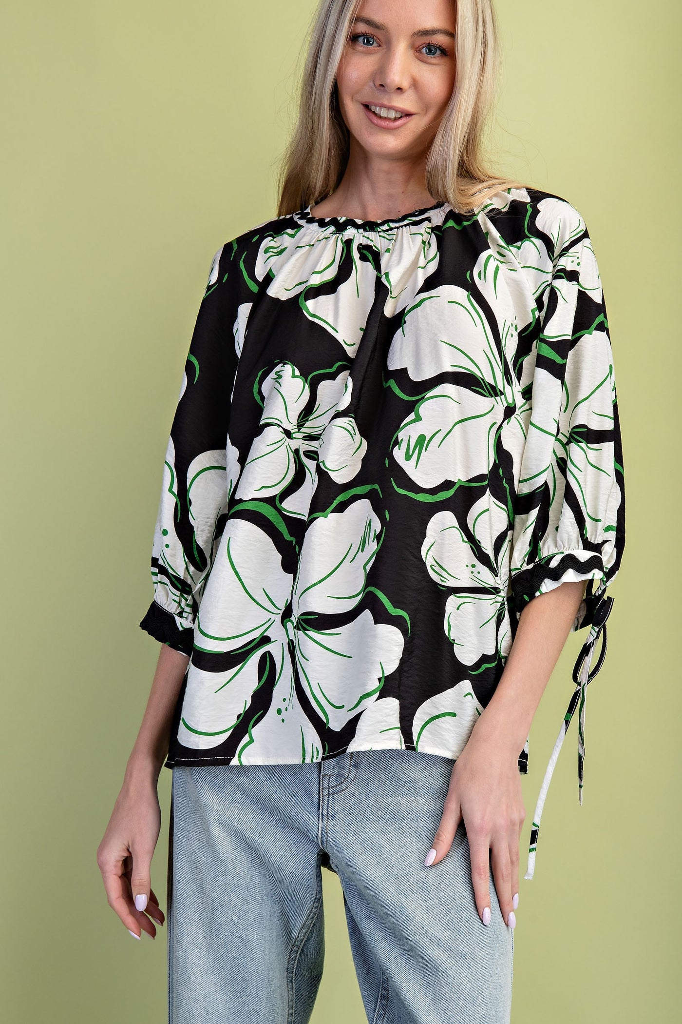 Bold Floral Print Blouse