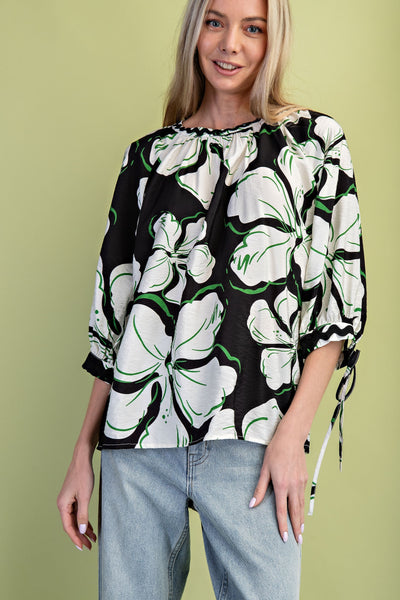 Bold Floral Print Blouse