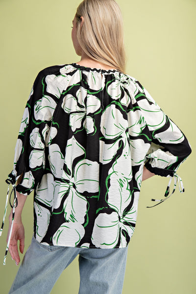 Bold Floral Print Blouse